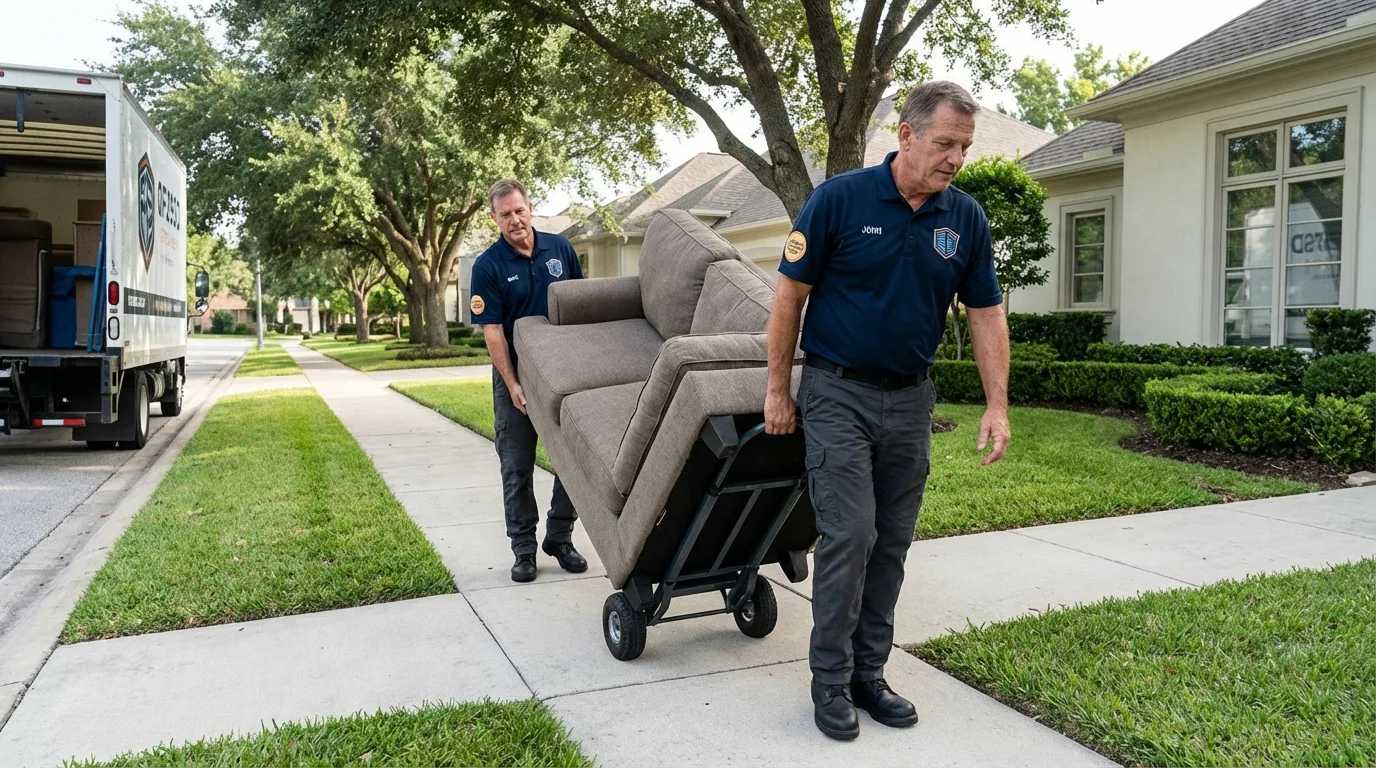 Local residential moving crew loading furniture in Braddock Heights, MD